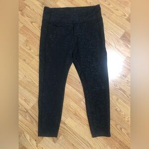 BSP BETTER SPORTS PERFORMANCE ANIMAL PRINT LEGGINGS: BLACK: SZ XL